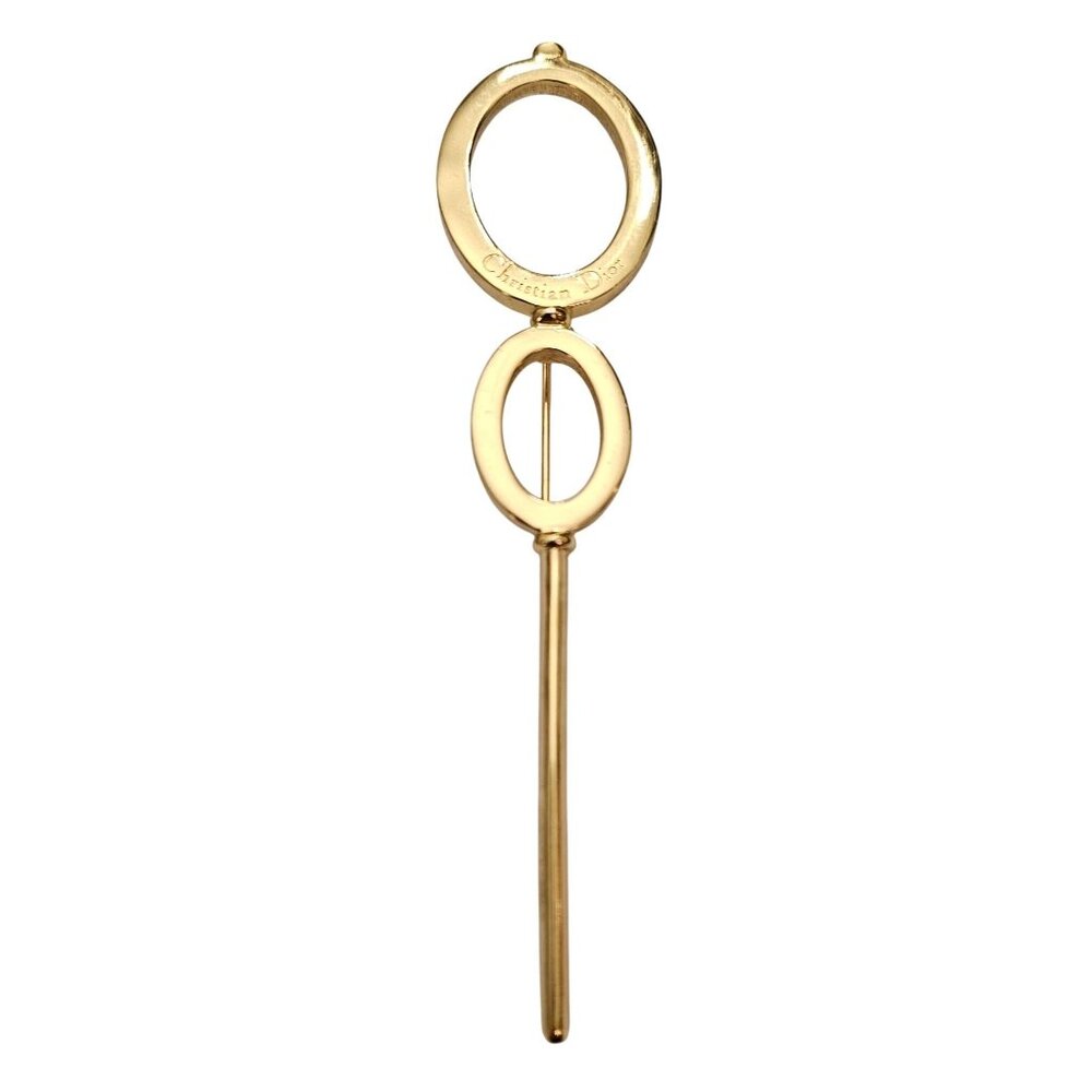 Christian Dior Signature Logo Ovals Brooch Signed, J429 - Picture 6 of 6